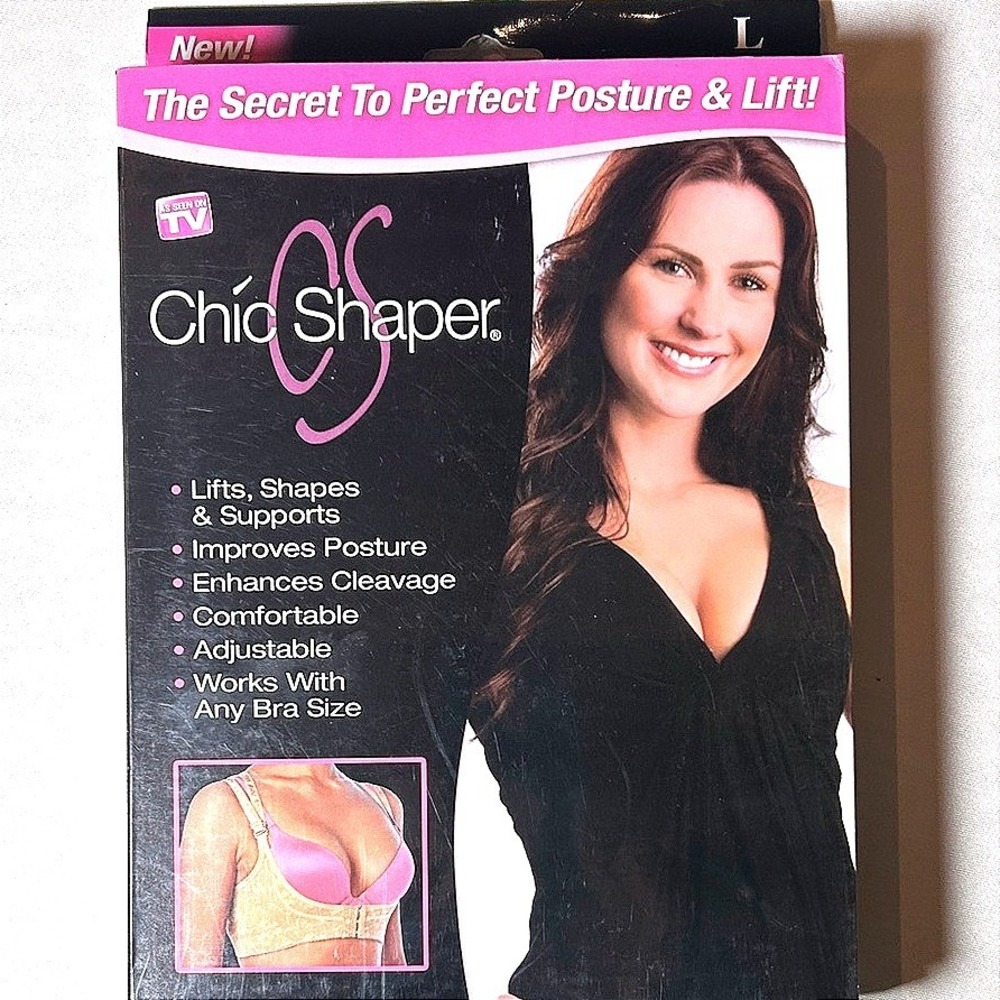 Chic Shaper Posture Lift Bra Enhancer Beige LRG Adjustable NWT